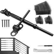 Kit de guarda-corpo com cabos BLIKA 50 pares 1/8" aço T316 preto Kit de guarda-corpo com cabos BLIKA 50 pares 1/8" aço T316 preto