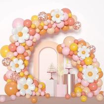 Kit de guirlanda de balões Boho Daisy, 141 unidades de rosa blush vintage