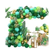 Kit De Guirlanda De Balões Com Tema De Selva 113 Peças, Balões Com Lantejoulas, Folhas Falsas Para