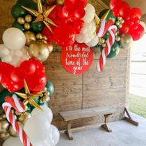 Kit de Guirlanda de Balões de Natal D-BUPU - 149 Unidades com Estrela Dourada Kit de Guirlanda de Balões de Natal D-BUPU - 149 Unidades com Estrela Dourada