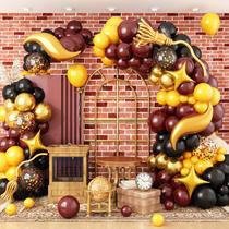 Kit de guirlanda de balões HILAVO Black Burgundy Gold para festa Kit de guirlanda de balões HILAVO Black Burgundy Gold para festa