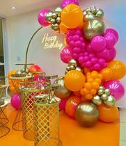 Kit de guirlanda de balões MOLMENG, laranja queimada, rosa quente e dourado Kit de guirlanda de balões MOLMENG, laranja queimada, rosa quente e dourado