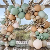 Kit de guirlanda de balões Partycus Dusty Green Tan Double Stuffed