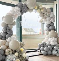 Kit de guirlanda de balões Partycus Grey White Sand Double Stuffed