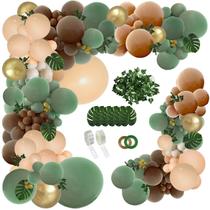 Kit de Guirlanda de Balões PERPAOL - Verde Sálvia e Marrom - 148 Unidades Kit de Guirlanda de Balões PERPAOL - Verde Sálvia e Marrom - 148 Unidades