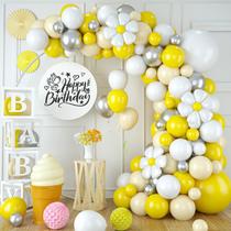 Kit de guirlanda de balões Yellow Daisy 115 unidades em estilo macaron