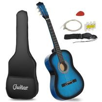 Kit de Guitarra Acústica Infantil Smartxchoices 38" - Para Iniciantes - com Bolsa, Cordas Extras, Alça e Palheta (Azul) Kit de Guitarra Acústica Infantil Smartxchoices 38" - Para Iniciantes - com Bolsa, Cordas Extras, Alça e Palheta (Azul)