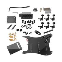 Kit De Guitarra Elétrica Estilo ST Preto, Faça Você Mesmo, Pré-cabeado, Pickguard, Ponte, Captadores