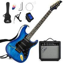 Kit de guitarra elétrica MUSTAR 39 polegadas com amplificador de 25 W azul