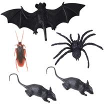 Kit de Halloween com 5 Insetos Cenográficos de Brinquedo Plástico Decoração