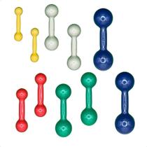 Kit de Halteres Revestidos Em PVC - Par de 500g,1,2,3 e 5 Kg