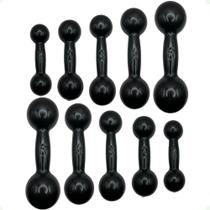 Kit de Halteres Revestidos - Pares de 1,2,3,4 e 5 Kg - Preto