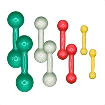 Kit de Halteres Revestidos - Pares de 3Kg, 2Kg, 1Kg e 500g
