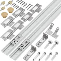 Kit de hardware de porta dupla Ocyfym Closet com trilho de 30 cm, pacote com 2