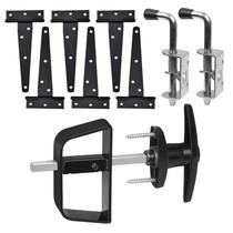 Kit de hardware de porta dupla para galpão com conjunto de janelas e dobradiças