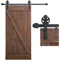 Kit de hardware para porta de celeiro deslizante SMARTSTANDARD, aço preto de 6 pés