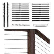 Kit de hardware para trilhos de cabos Muzata, pacote com 30 unidades, 1/8, preto, T316 Kit de hardware para trilhos de cabos Muzata, pacote com 30 unidades, 1/8, preto, T316