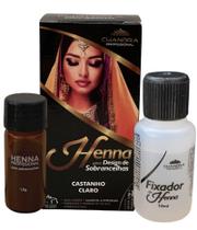 Kit de Henna Profissional Designer sobrancelha Chandra com Navalha Pincel chanfrado Alto Rendimento