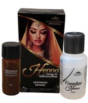 Kit de Henna Profissional Designer sobrancelha Chandra com Navalha Pincel chanfrado Alto Rendimento