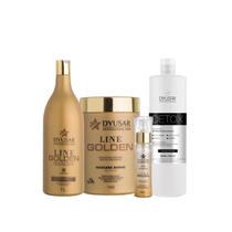 Kit De Hidratação Ouro E Detox De Chá Verde E Alecrim De 1 L - Dyusar Cosmeticos