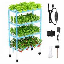 Kit de Hidroponia MQHUAYU com 108 pontos de plantio, 4 níveis e rodas Kit de Hidroponia MQHUAYU com 108 pontos de plantio, 4 níveis e rodas