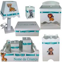 Kit de Higiene bebê 8 peças Passa Fita + Nome SAFARI VERDE Kit de Higiene bebê 8 peças Passa Fita + Nome SAFARI VERDE