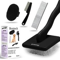 Kit de higiene Bonteck Dog Slicker Brush para cães grandes, 4 unidades