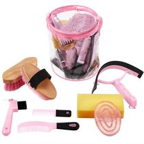 Kit de higiene de cavalos Cunhill Conjunto de sacolas rosa de 9 peças