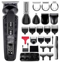 Kit de Higiene Hatteker 8 em 1 - Aparador de Barba à Prova D'Água para Homens