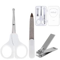 Kit de Higiene Manicure do Bebê Com Estojo Buba 3 Peças Tesoura Cortador Lixa de Unha