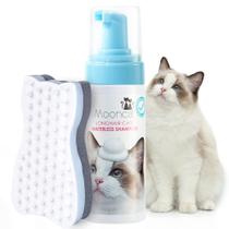 Kit de higiene Mooncat Shampoo e escova sem água para gatos de pêlo comprido Kit de higiene Mooncat Shampoo e escova sem água para gatos de pêlo comprido