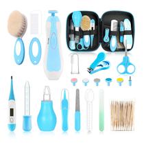 Kit de higiene para bebês WXA 21 PC, cortador de unhas elétrico, azul