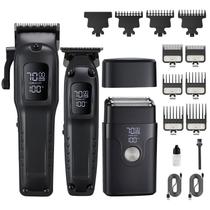 Kit de higiene pessoal masculino de 3 peças, cortador de cabelo e barbeador preto Kit de higiene pessoal masculino de 3 peças, cortador de cabelo e barbeador preto