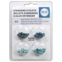Kit de Ilhos Padrão Standard Eyelets Tons Aqua 60 Ilhoses We R Memory Keepers 41577-0