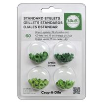 Kit de Ilhóses Padrão We R Memory Keepers Eyelets Standard Tons de Verde com 60 Ilhoses
