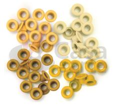 Kit de Ilhóses Padrão Wer Memory Keepers Standard Eyelets Tons de Amarelo com 60 Ilhoses