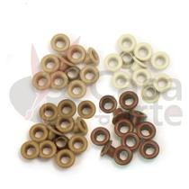 Kit de Ilhóses Padrão Wer Memory Keepers Standard Eyelets Tons de Marrom com 60 Ilhoses