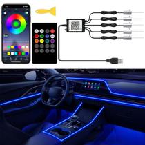 Kit de iluminação ambiente RGB para luzes interiores de automóveis QVEVDACAR Kit de iluminação ambiente RGB para luzes interiores de automóveis QVEVDACAR