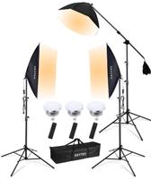 Kit de iluminação de estúdio Skytex Softbox 20x28in (pacote com 3) com suporte