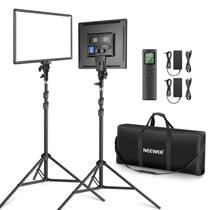 Kit de iluminação de painel de luz de vídeo LED Neewer 18 45W, pacote com 2