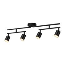 Kit de iluminação de trilhos Bricosmocon LED de 4 luzes com cabeças giratórias