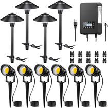 Kit de Iluminação Externa SUNVIE com 6 Holofotes e 4 Luzes para Caminho Kit de Iluminação Externa SUNVIE com 6 Holofotes e 4 Luzes para Caminho