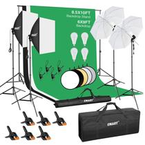 Kit de iluminação fotográfica EMART Backdrop Support 2,6x3m