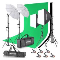 Kit de iluminação fotográfica mais recente com cenários e suportes de 8,5 x 10 pés Kit de iluminação fotográfica mais recente com cenários e suportes de 8,5 x 10 pés