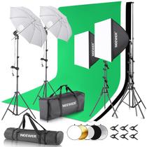 Kit de iluminação fotográfica NEEWER com cenários e suportes de 2,6 x 3 m Kit de iluminação fotográfica NEEWER com cenários e suportes de 2,6 x 3 m