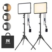 Kit de iluminação fotográfica NiceVeedi 22W LED Video Light x2