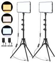Kit de iluminação LED para fotografia de vídeo Unicucp, pacote com 2 unidades com tripé Kit de iluminação LED para fotografia de vídeo Unicucp, pacote com 2 unidades com tripé