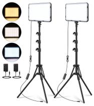 Kit de iluminação LED para fotografia de vídeo Unicucp, pacote com 2 unidades com tripé