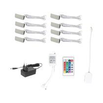 Kit De Iluminação LED RGB Com Clipe Para Prateleira De Vidro, Luzes Noturnas Sob O Armário Com