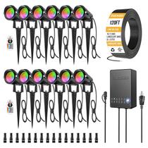 Kit de iluminação paisagística ZUCKEO RGB 5W LED, pacote com 12 unidades com transformador